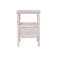 Pinilla Matt white 1 Drawer Bedside table (H)600mm (W)300mm (D)400mm