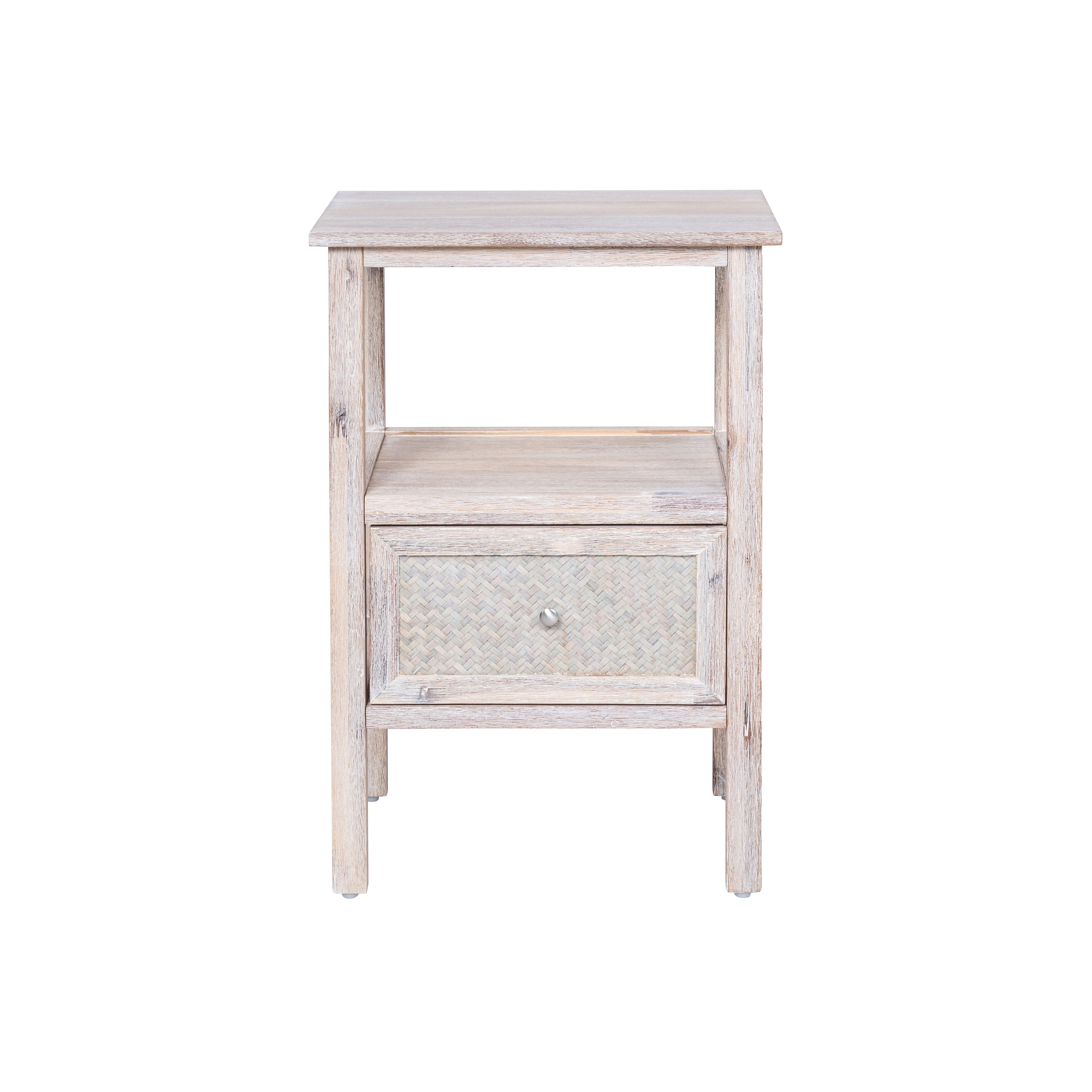 Pinilla Matt white MDF 1 Drawer Bedside table (H)600mm (W)300mm (D)400mm