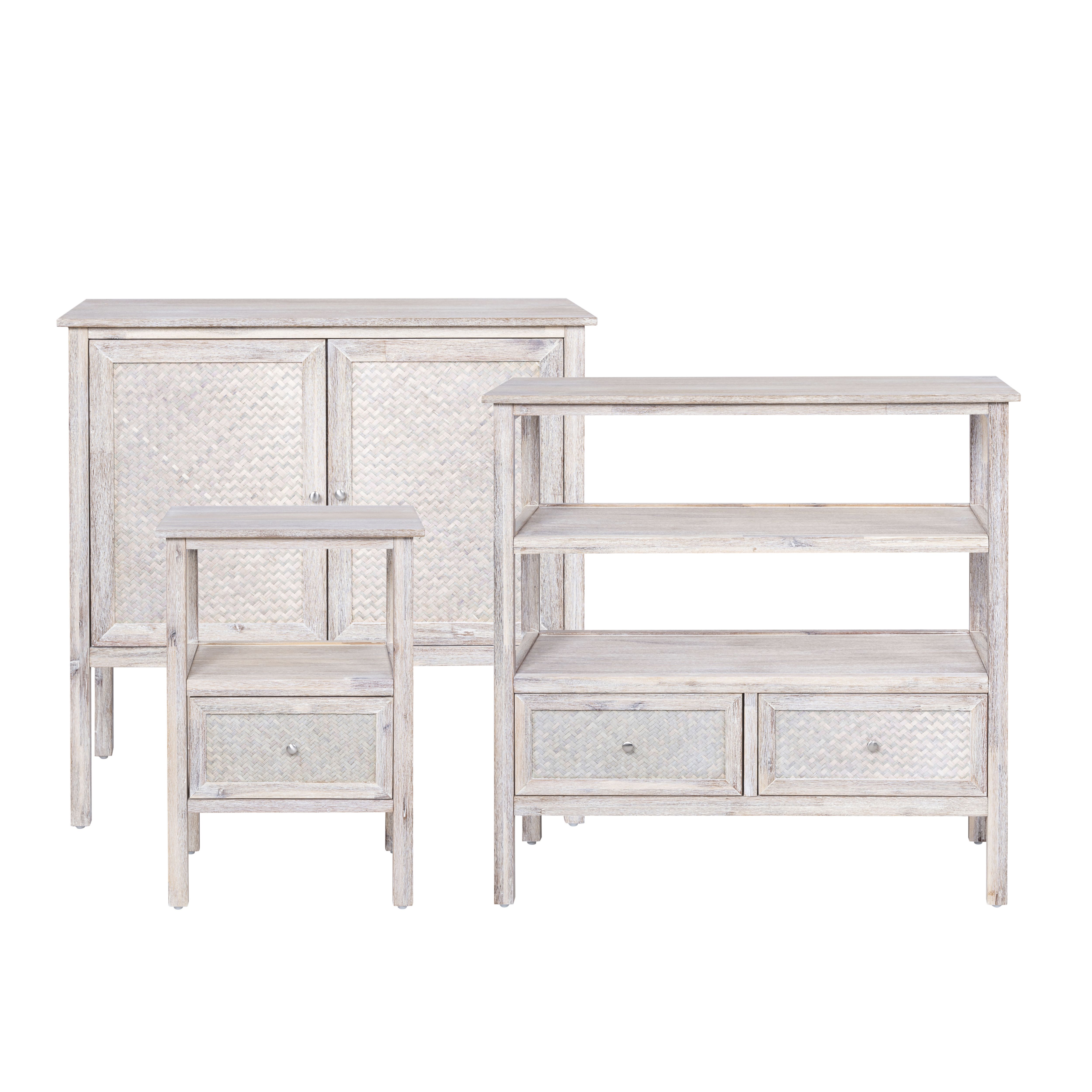 Pinilla Matt white MDF 1 Drawer Bedside table (H)600mm (W)300mm (D)400mm