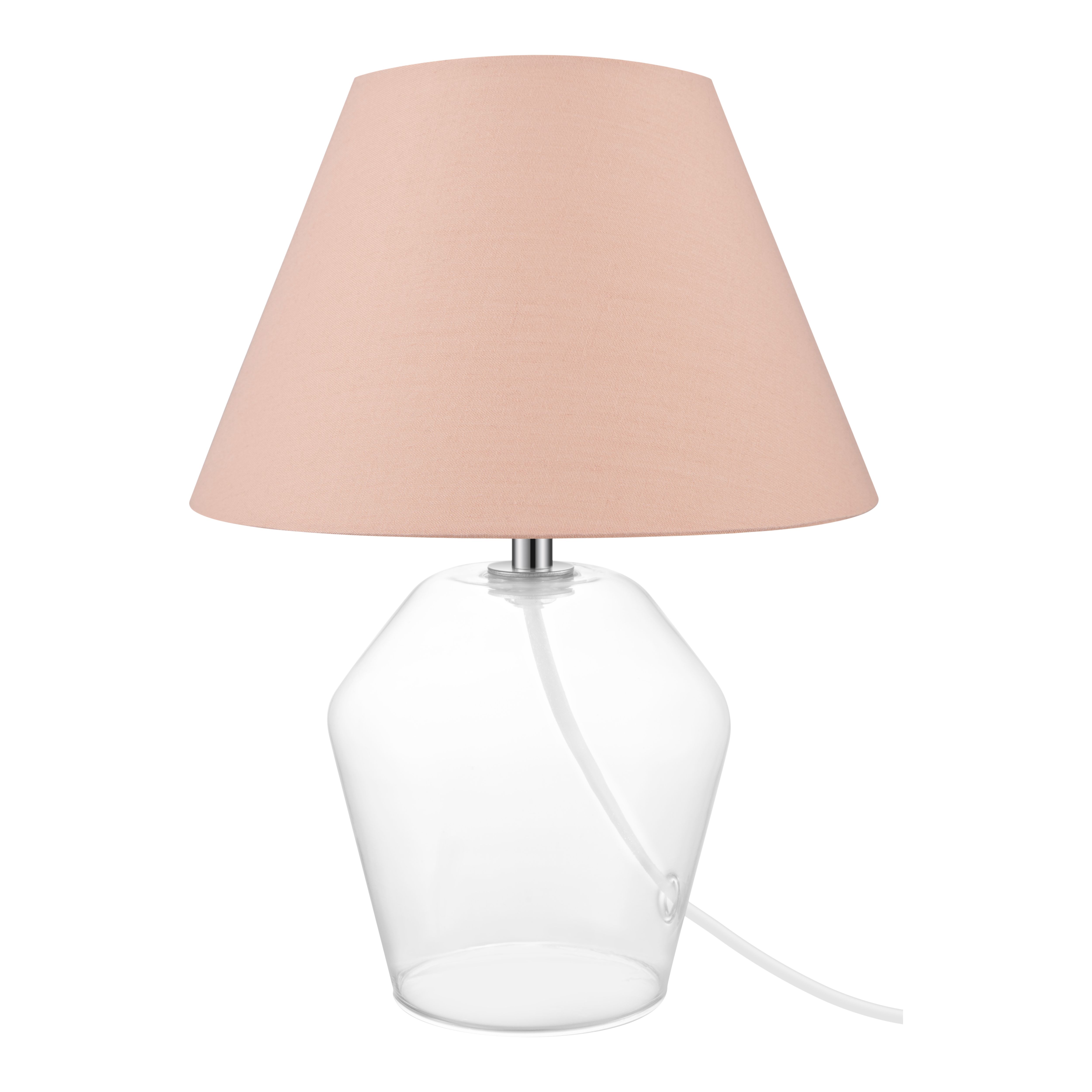 Pink & Clear Glass LED Table lamp
