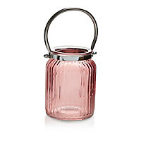 Pink Glass Lantern, Medium