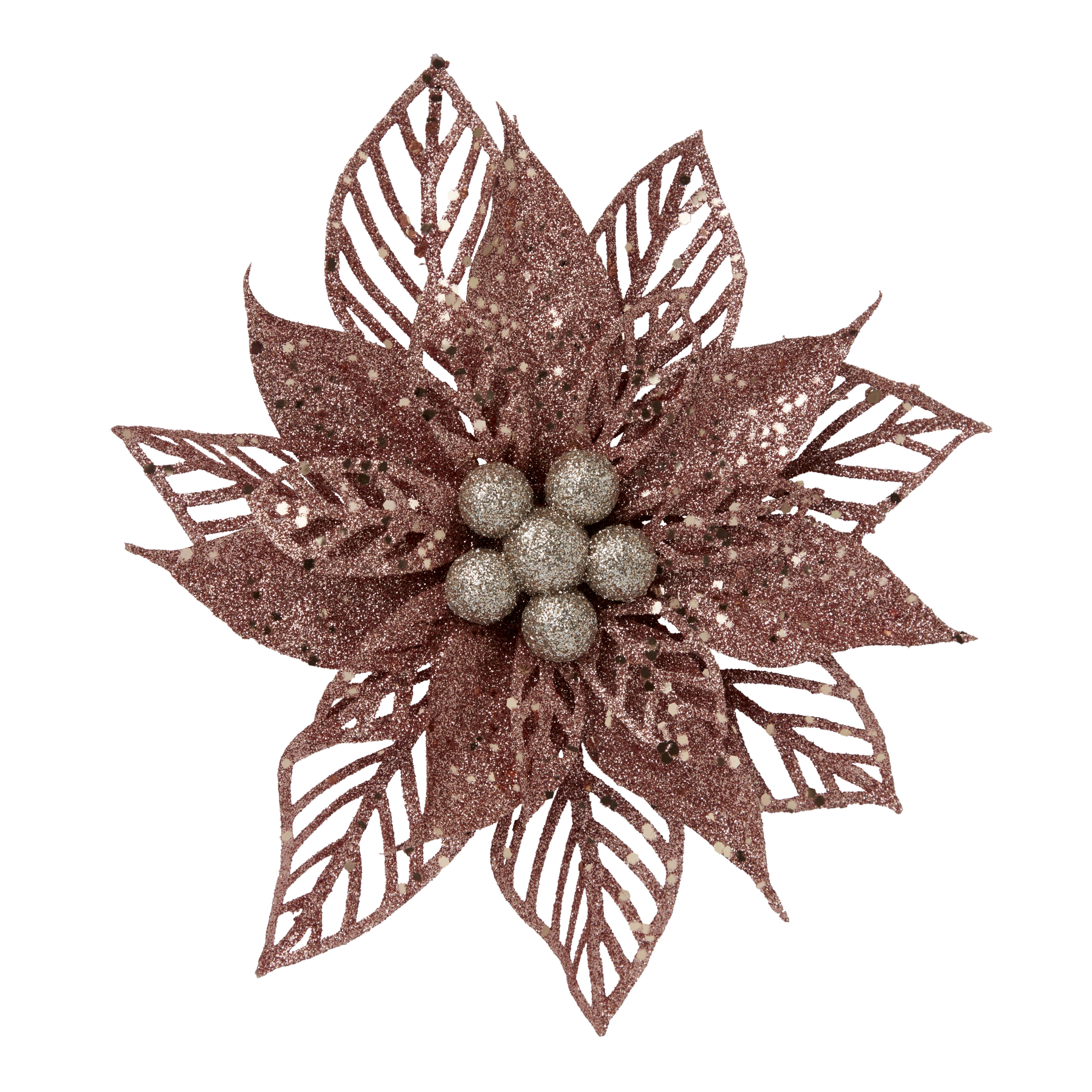 Pink Glitter effect Flower Clip-on Clip
