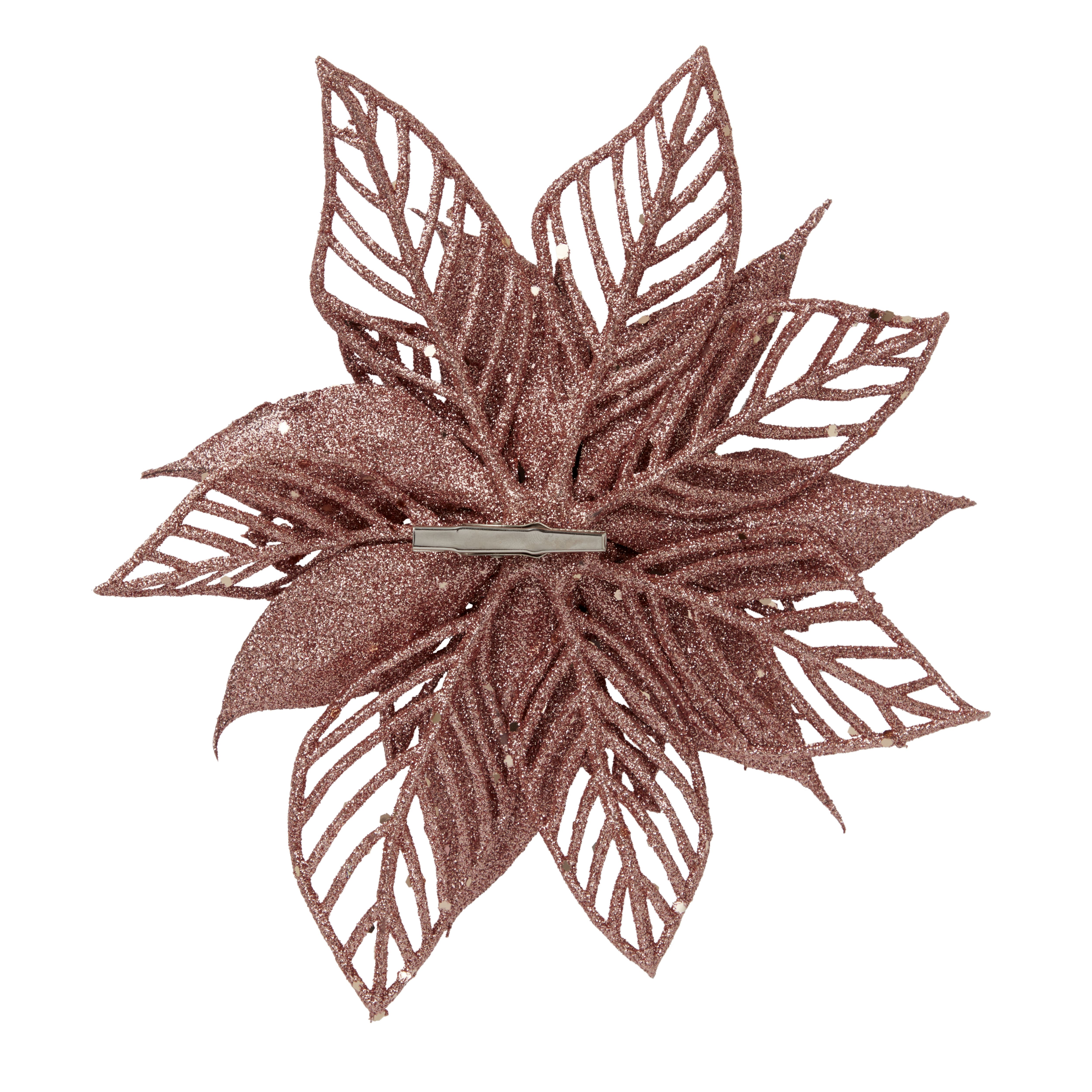Pink Glitter effect Flower Clip-on Clip