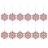 Pink Glitter effect Plastic Snowflake Decoration, Pack of 12