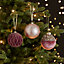 Pink & Gold Fabric & polystyrene (PS) Frosted Sequin Bauble