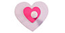 Pink Heart 1 Hook rail, (L)125mm (H)15mm
