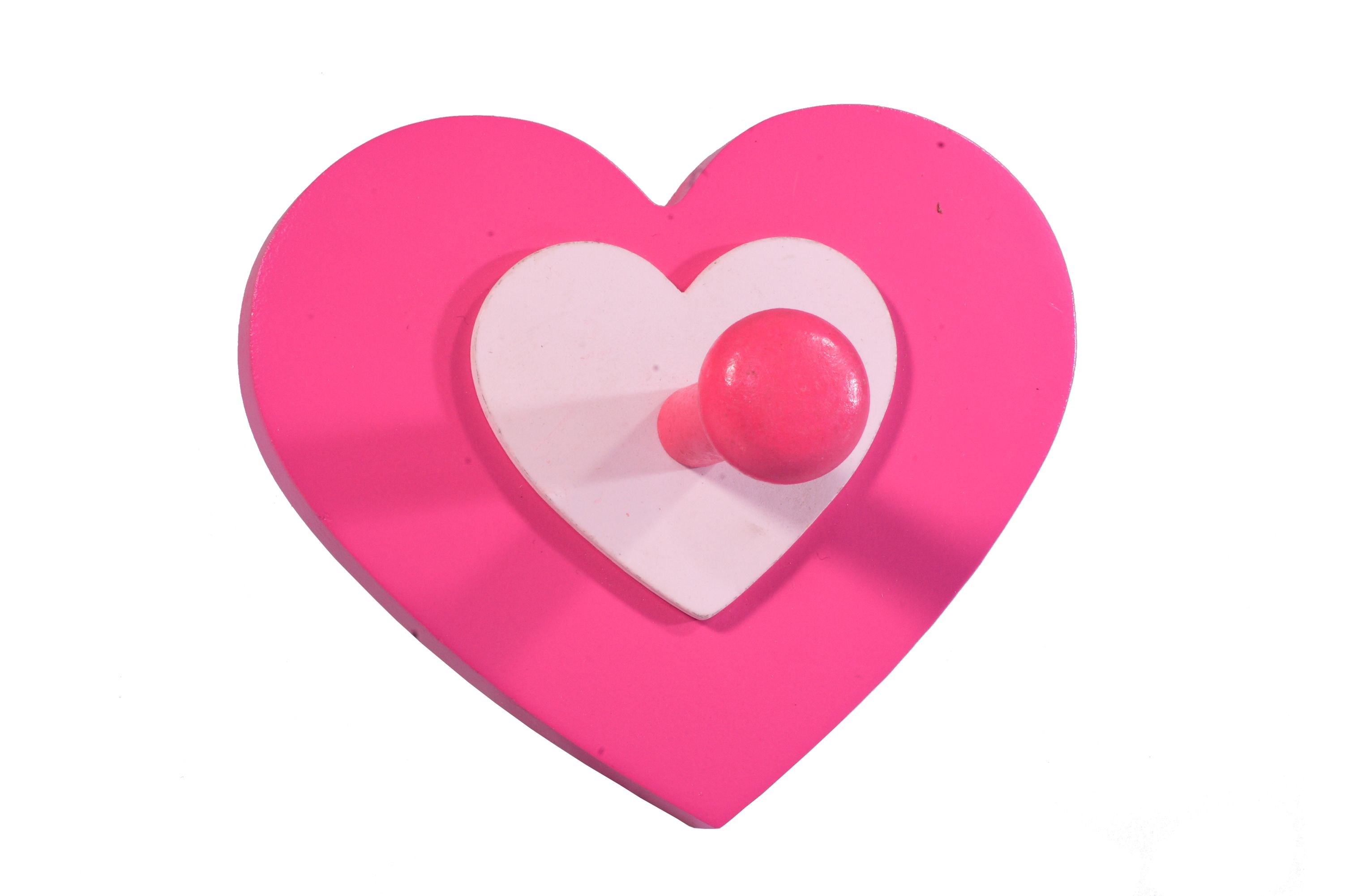 Pink Heart 1 Hook rail, (L)125mm (H)15mm
