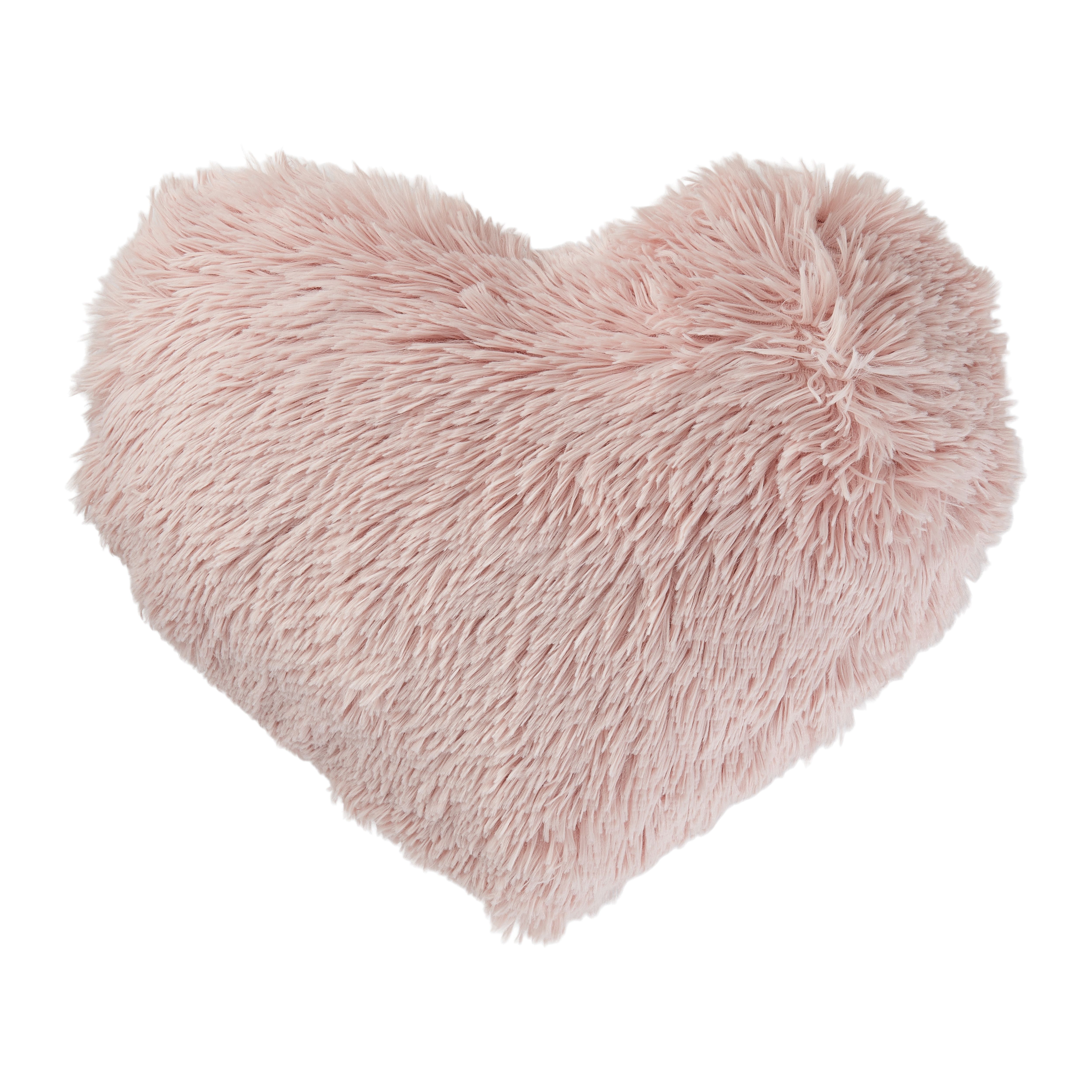 Pink fluffy heart cushion sale