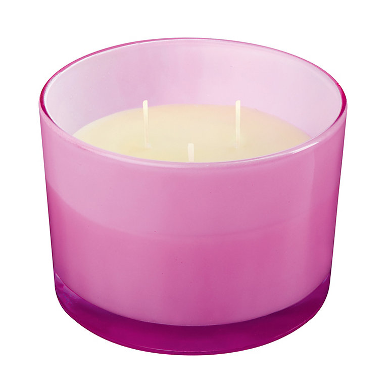 Pink Lemon grass Citronella Scented candle 900g, Small | DIY at B&Q