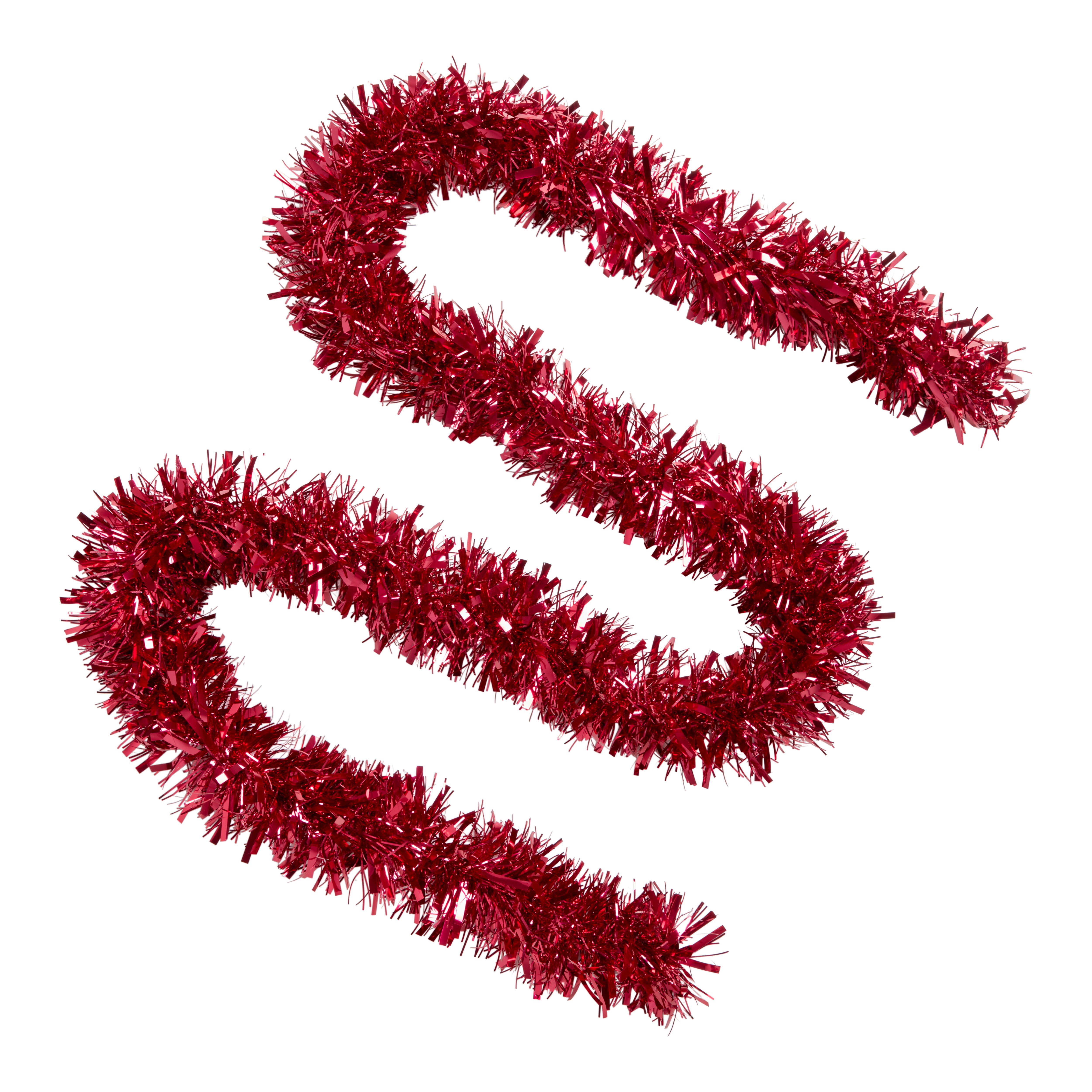 Pink Metallic effect Christmas tinsel 2m