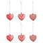 Pink Pearlescent effect Plastic Heart Decoration, Pack of 6