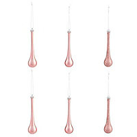 Pink Pearlescent effect Plastic Teardrop Decoration, Pack of 6
