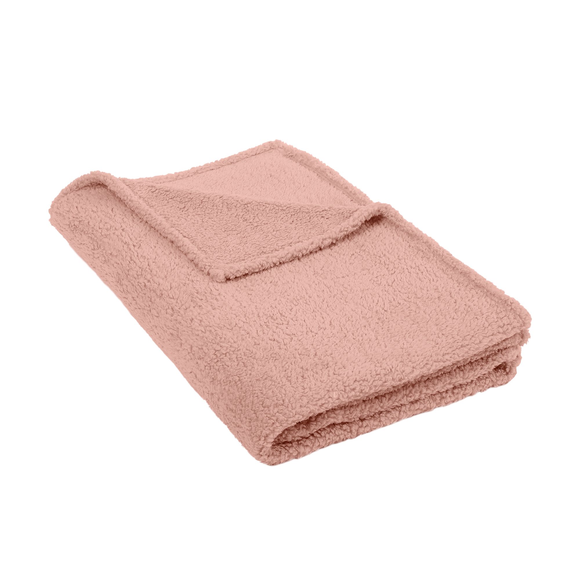 Pink Plain Fleece Throw