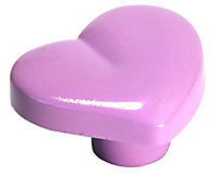 Pink Plastic Heart Furniture Knob