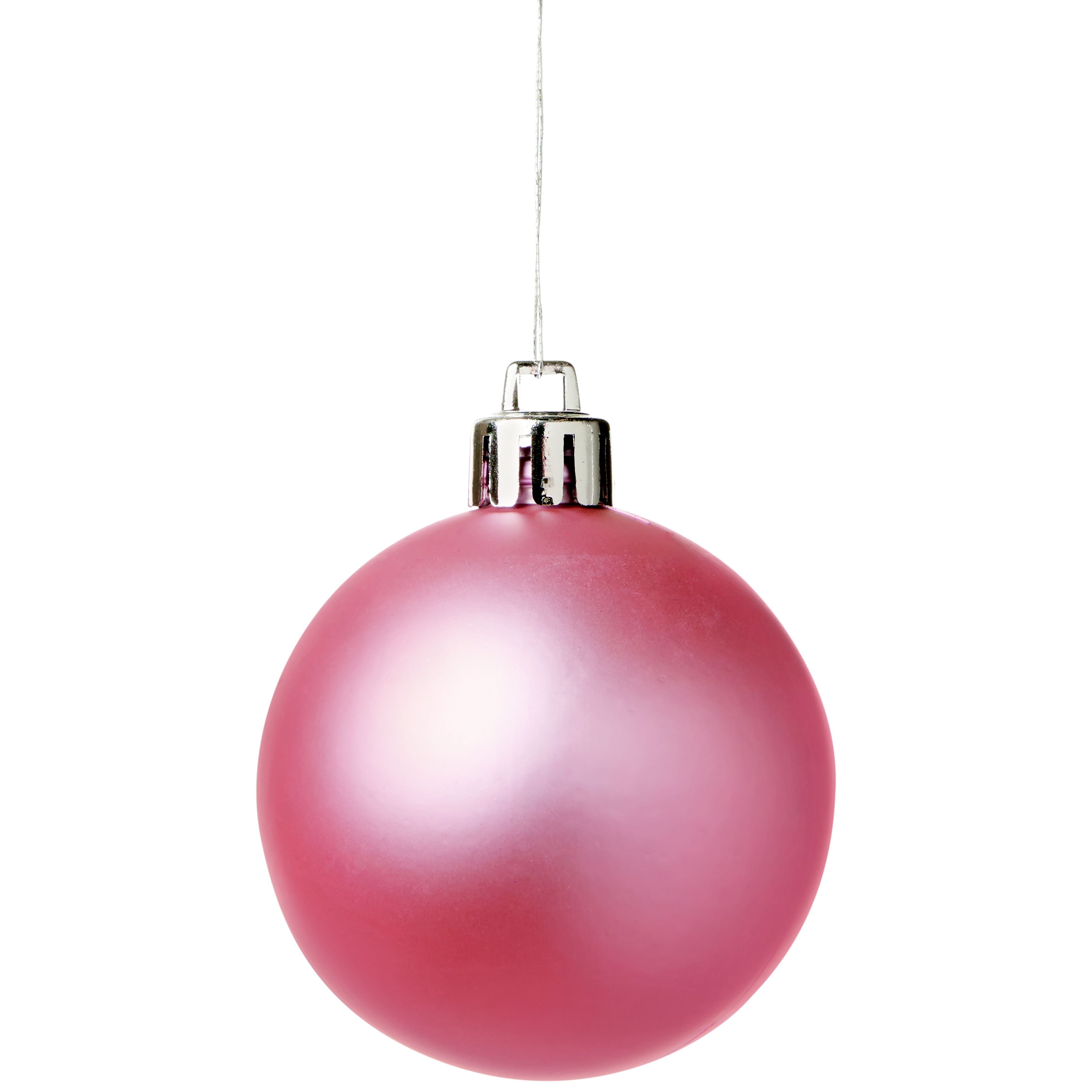 Pink Plastic Round Christmas bauble set, Set of 8 (D) 60mm