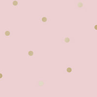 Pink Polka dot Glitter effect Smooth Wallpaper