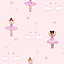 Pink & purple Ballerina Glitter effect Smooth Wallpaper