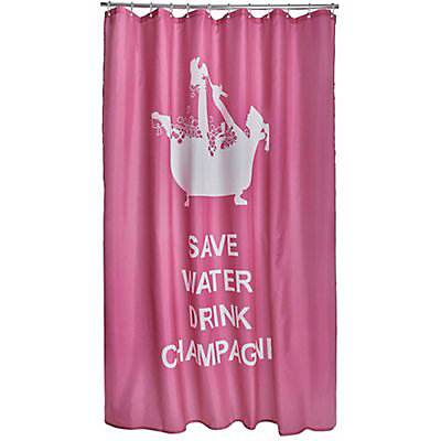 Pink Save Water Drink Champagne Shower, Champagne Shower Curtain
