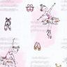 Pink & white Ballerina Glitter effect Embossed Wallpaper