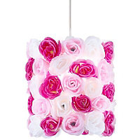 Pink & white Floral Light shade (D)23cm