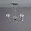 Pixie Cut glass Brushed Glass & metal Clear Chrome effect 3 Lamp LED Ceiling light