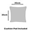 Plain Almond white Cushion (L)35cm x (W)35cm