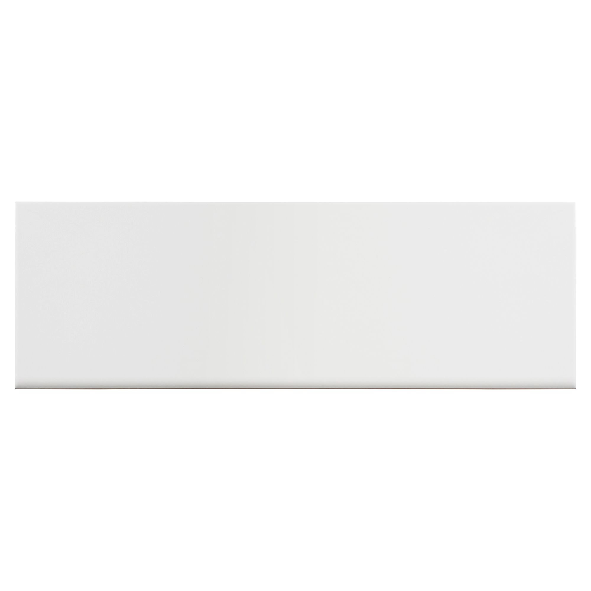 Plain White Gloss Ceramic Indoor Wall Tile, Pack of 8, (L)600mm (W)200mm