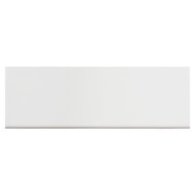 Plain White Gloss Ceramic Indoor Wall Tile, Pack of 8, (L)600mm (W)200mm