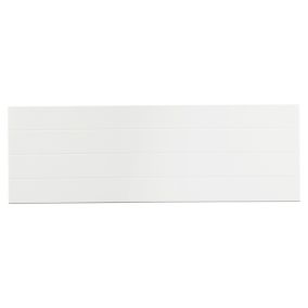 Plain White Gloss Thick line Ceramic Wall Tile, Pack of 8, (L)600mm (W)200mm