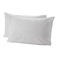 Plain White Housewife Pillowcase, Pair