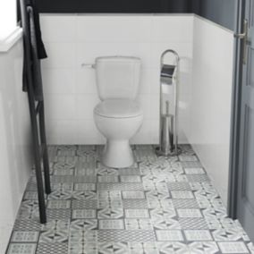 Plain White Matt Ceramic Wall Tile, Pack of 8, (L)600mm (W)200mm