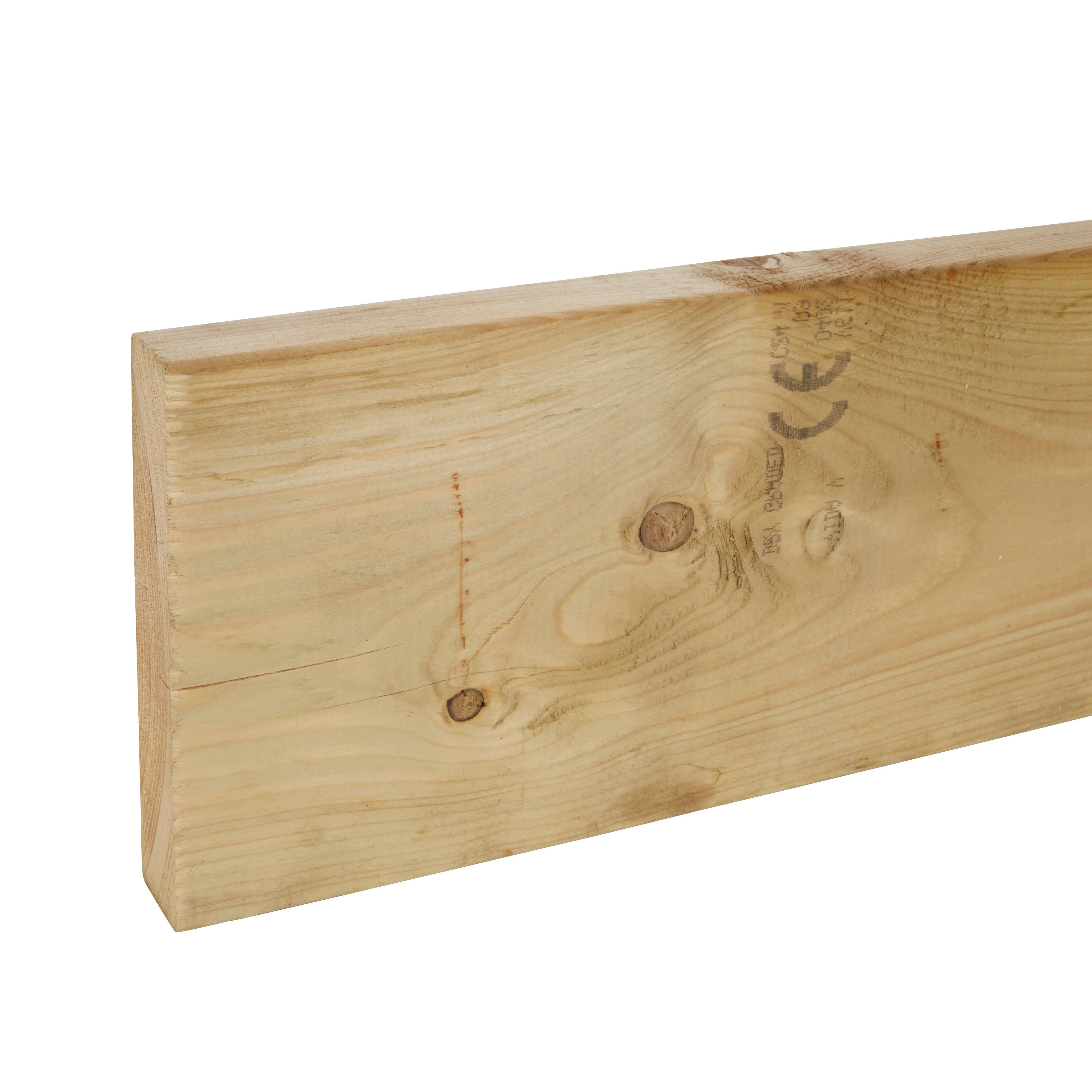 Planed C16 Treated Whitewood spruce Stick timber (L)4.8m (W)220mm (T)45mm
