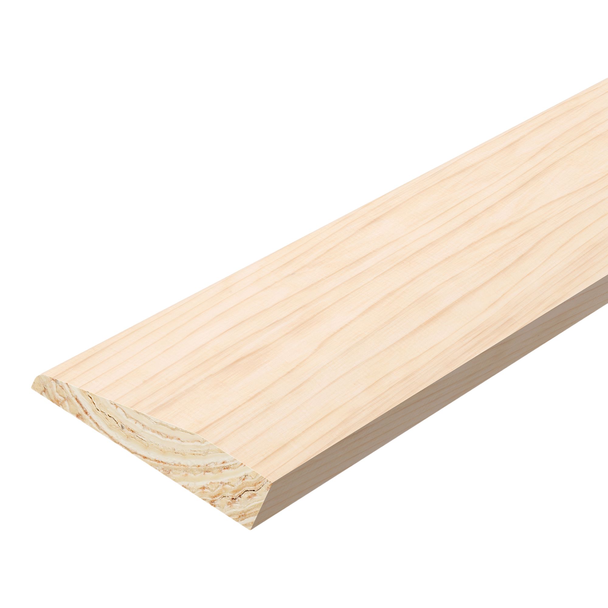Planed Neutral Pine Chamfered Skirting board (L)2400mm (W)69mm (T)15mm