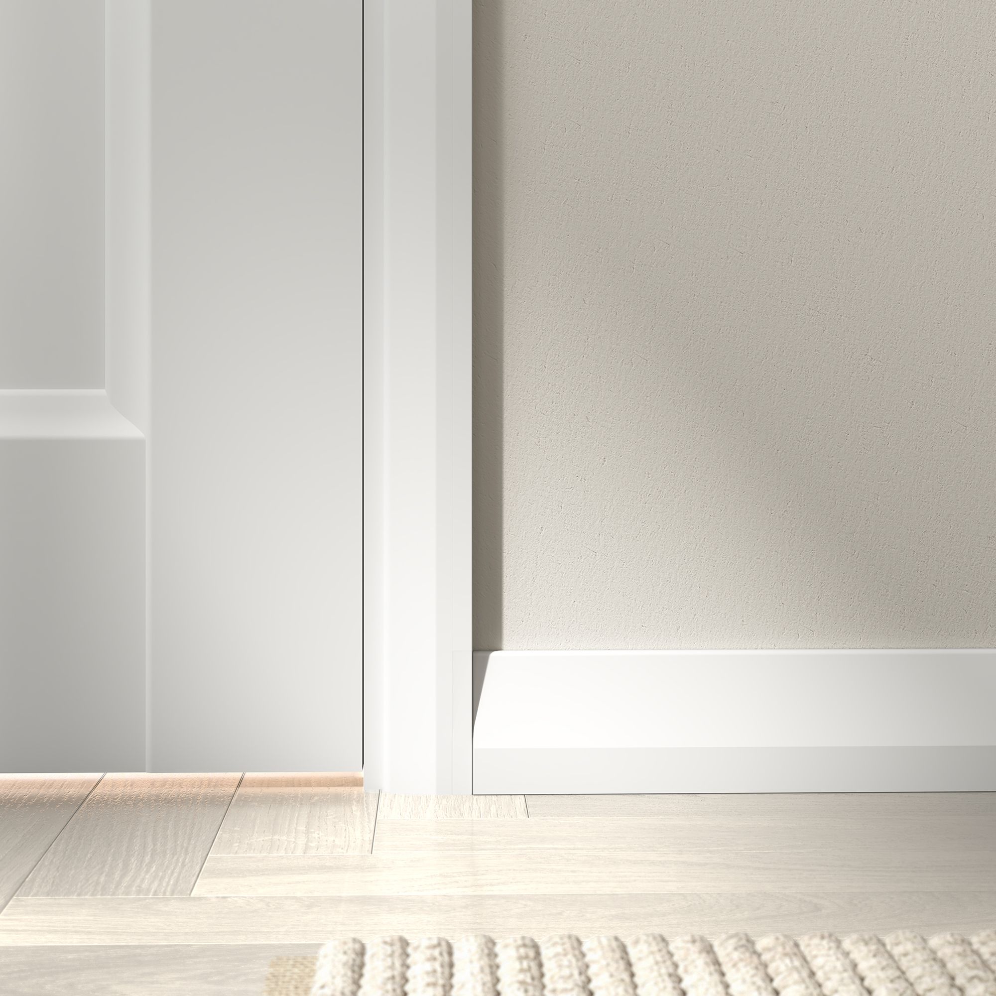 Planed Neutral Pine Chamfered Skirting board (L)2400mm (W)69mm (T)15mm