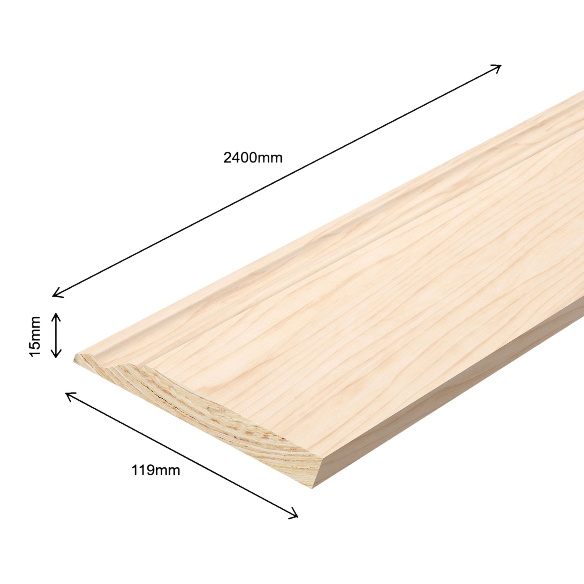 Planed Neutral Pine Ogee Skirting board (L)2400mm (W)119mm (T)15mm