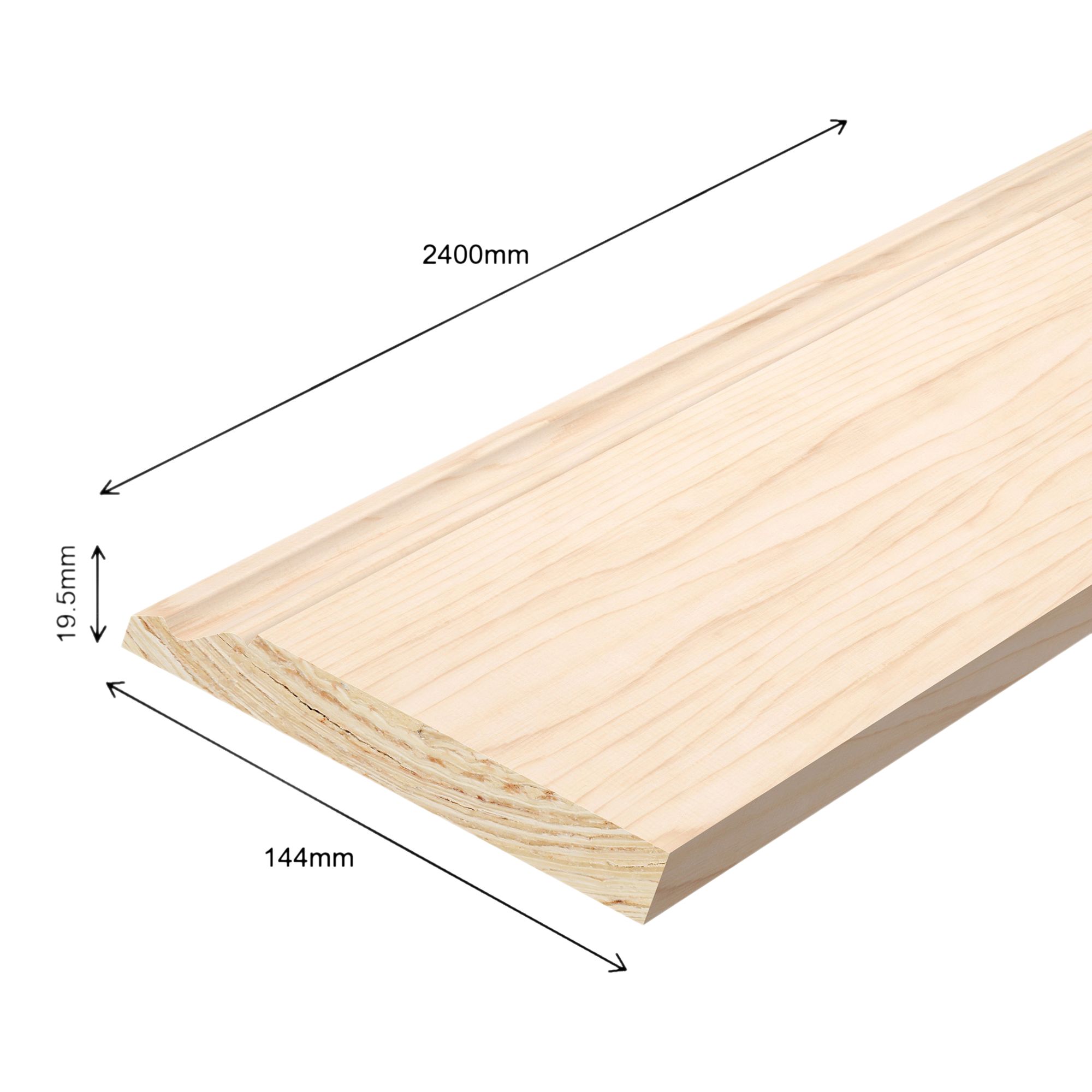 Planed Neutral Pine Ogee Skirting board (L)2400mm (W)144mm (T)19.5mm