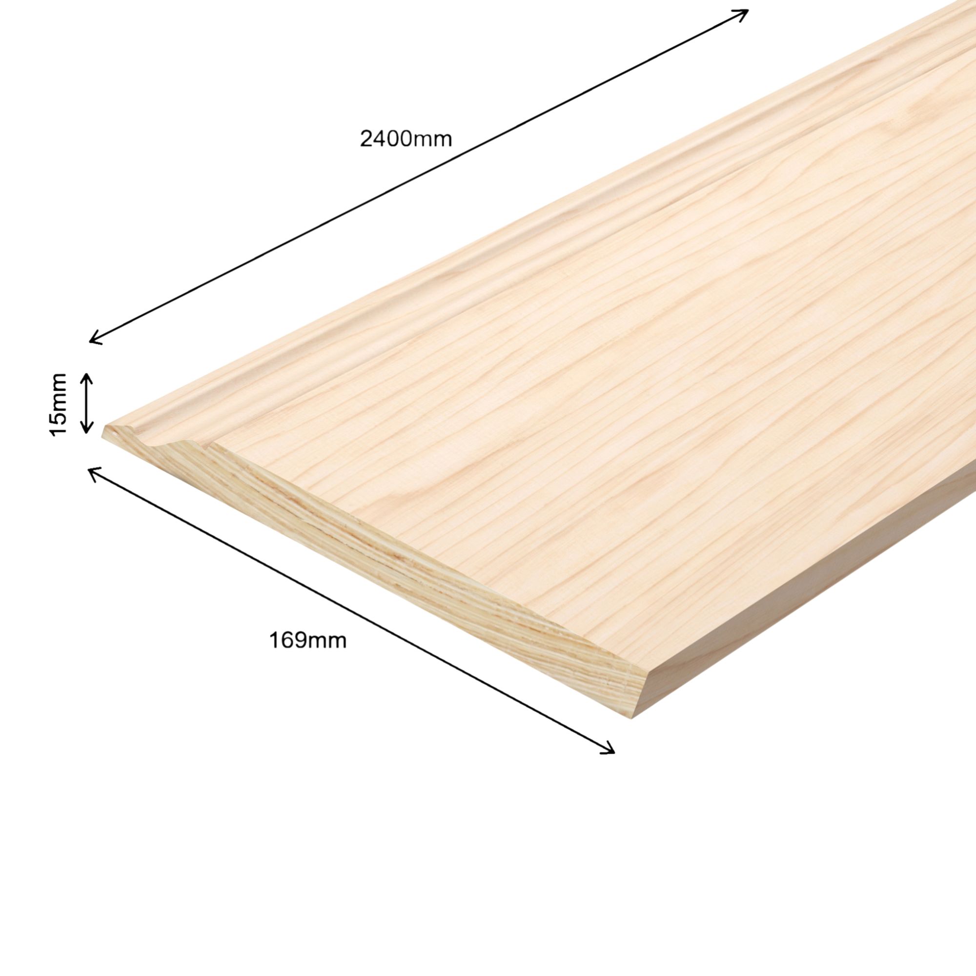 Planed Neutral Pine Ogee Skirting board (L)2400mm (W)169mm (T)15mm