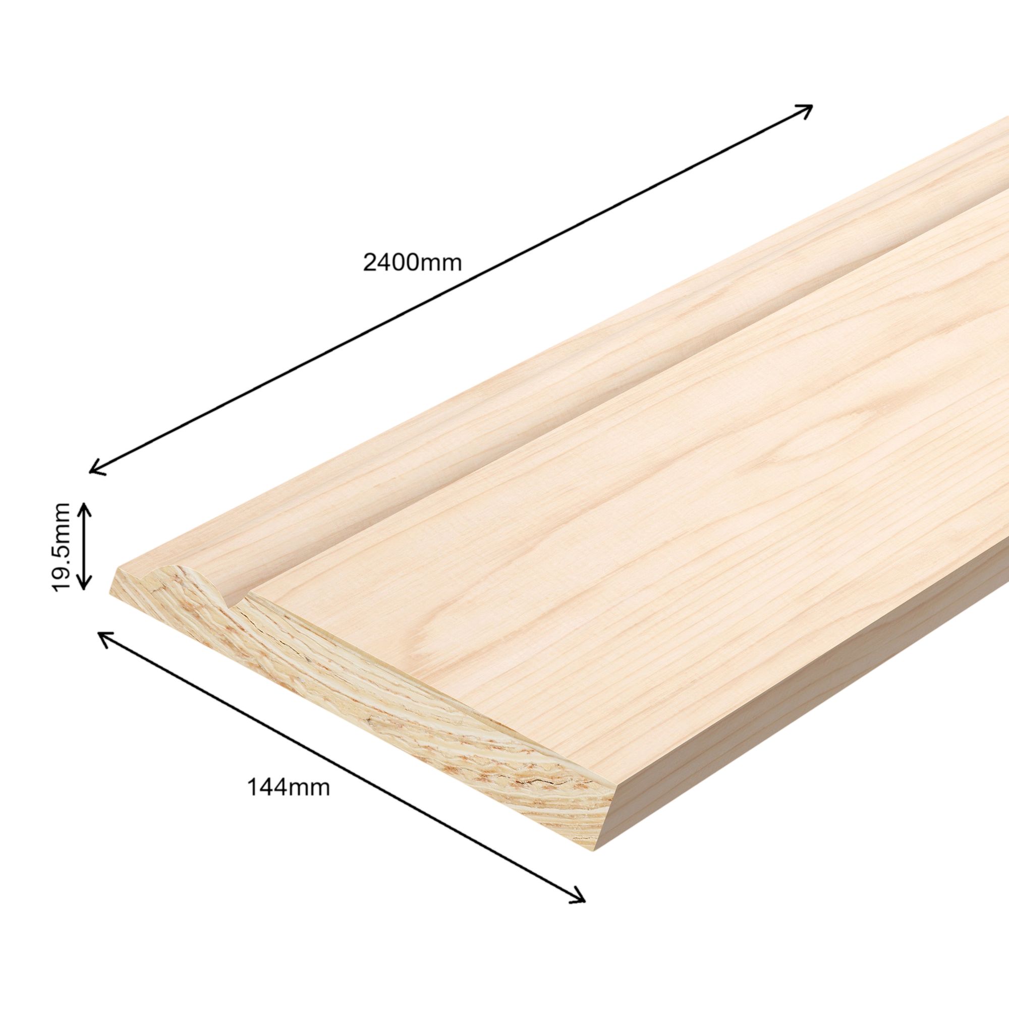 Planed Neutral Pine Torus Skirting board (L)2400mm (W)144mm (T)19.5mm