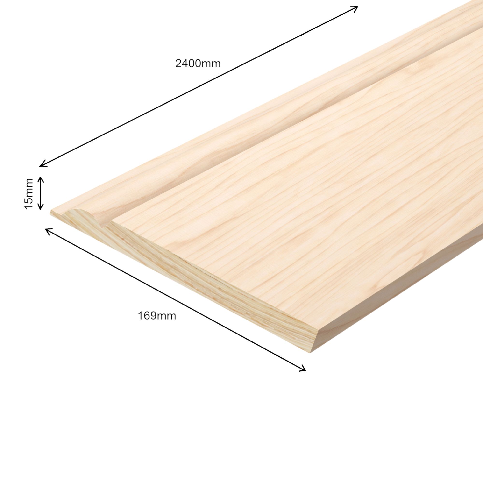 Planed Neutral Pine Torus Skirting board (L)2400mm (W)169mm (T)15mm