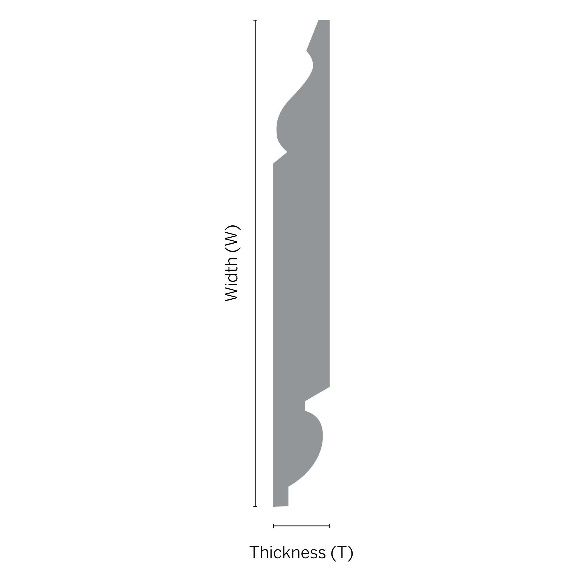 Planed Pine Dual profile Skirting board (L)3600mm (W)169mm (T)19.5mm, Pack of 2