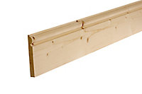 Planed Pine Torus Skirting board (L)2.4m (W)169mm (T)15mm, Pack of 4