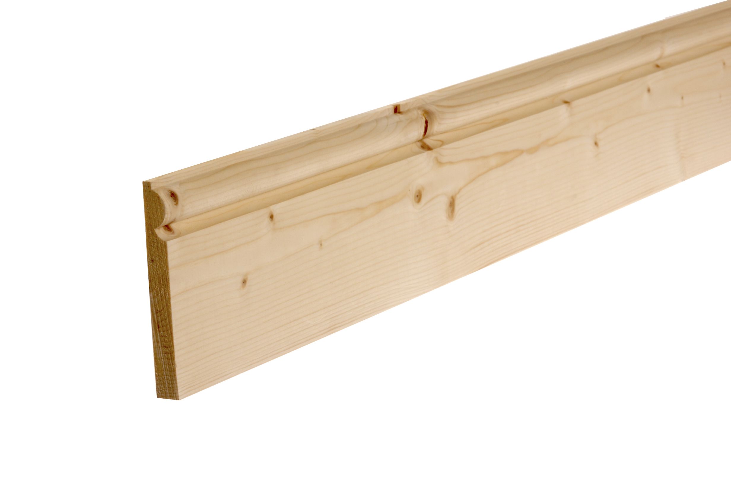 Planed Pine Torus Skirting board (L)2400mm (W)169mm (T)15mm, Pack of 4