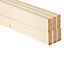 Planed Round edge Spruce CLS timber (L)2.4m (W)89mm (T)38mm 253207, Pack of 6