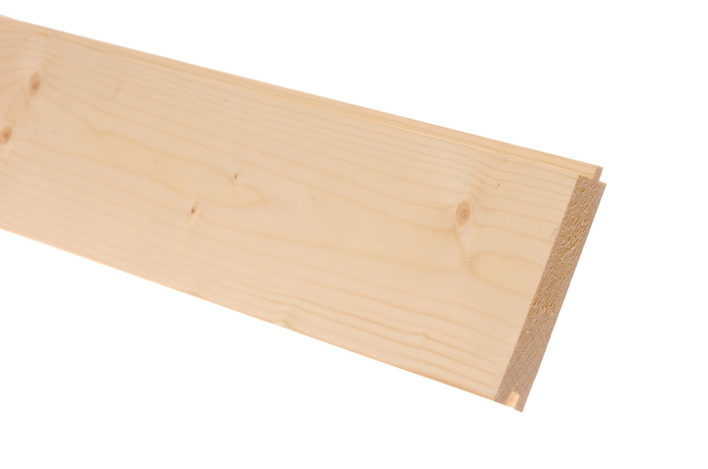 Planed smooth Spruce Tongue & groove Floorboard (L)4.5m (W)144mm (T