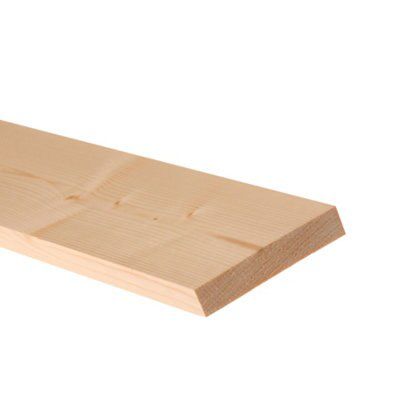 Planed square edge Spruce Stick timber (L)1.8m (W)144mm (T)18mm 253272 ...