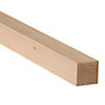 Planed square edge Spruce Stick timber (L)2.4m (W)34mm (T)34mm 263705