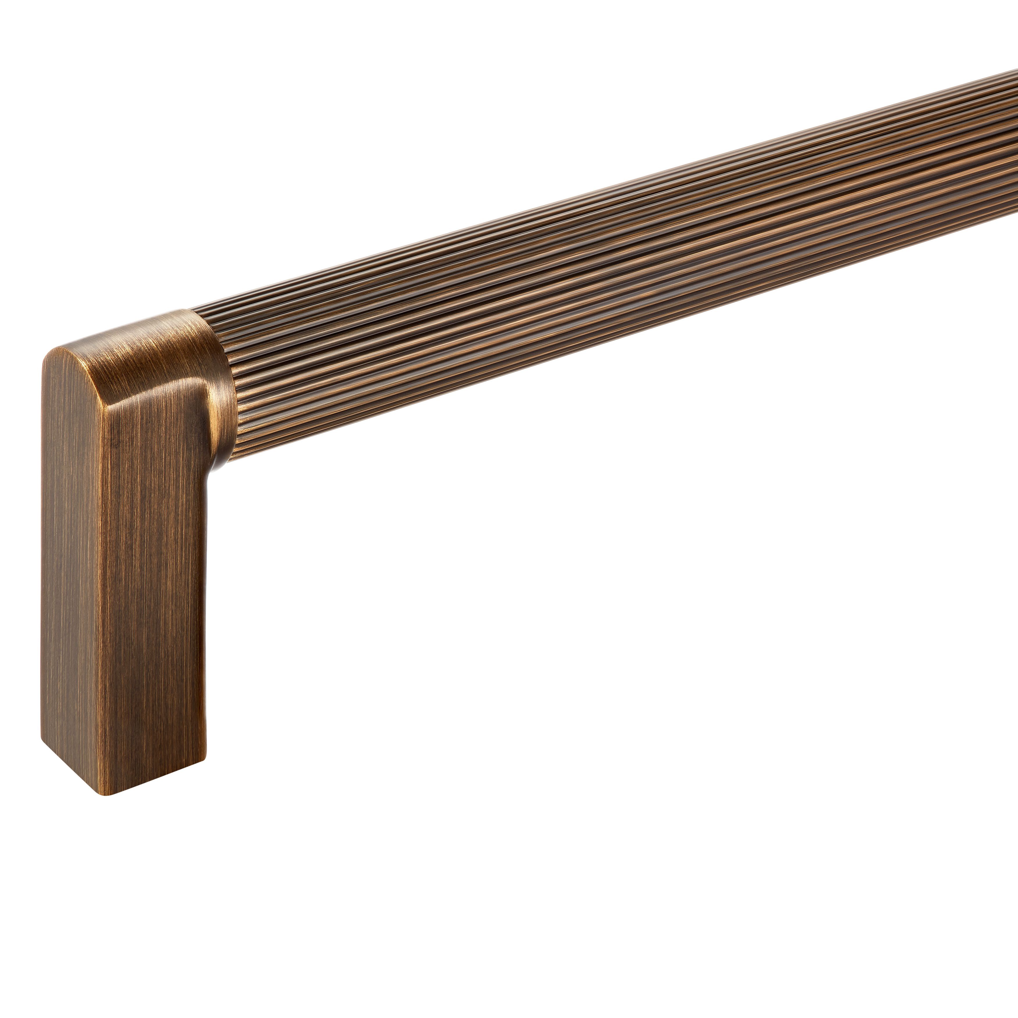Plank Hardware Grooved Satin Antique Brass Kitchen Cabinet D-shaped ...