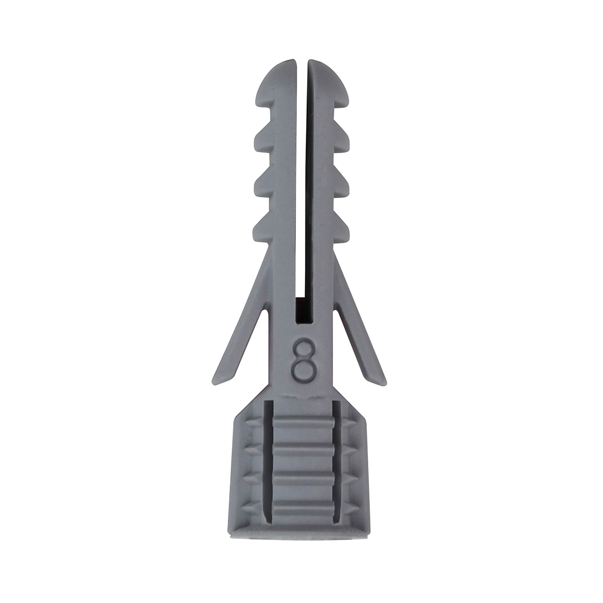 Plasplugs All-in-One PZ Grey Multi-purpose screw & wall plug (Dia)8mm (L)39mm, Pack of 10