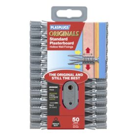Plasplugs Originals Nylon Hollow wall anchor (Dia)7mm (L)36mm, Pack of 50