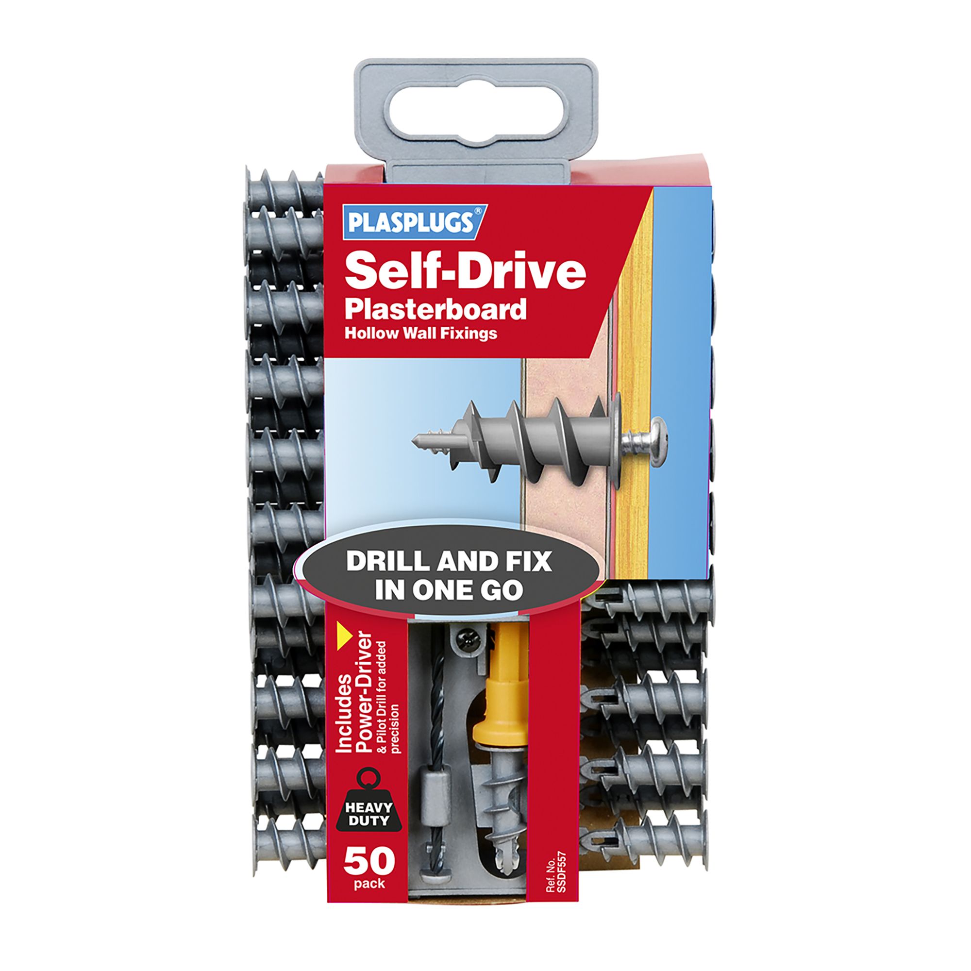 INDEX TAPLA Drywall Plugs 100-Pack | 12x33mm Nylon Laminated Wall Plugs